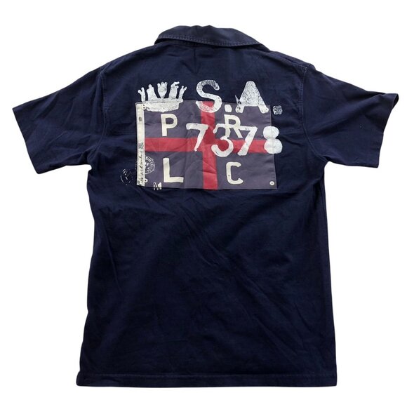 Polo Ralph Lauren Mens Polo Shirt Large Short Sleeve Navy Blue Nautical Casual - Picture 2 of 12